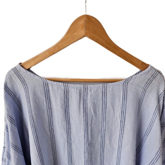 CP Shades Linen Sibella / Monica Top Blouse Lagenlook Boxy Oversized Stripe XL - Picture 9 of 15